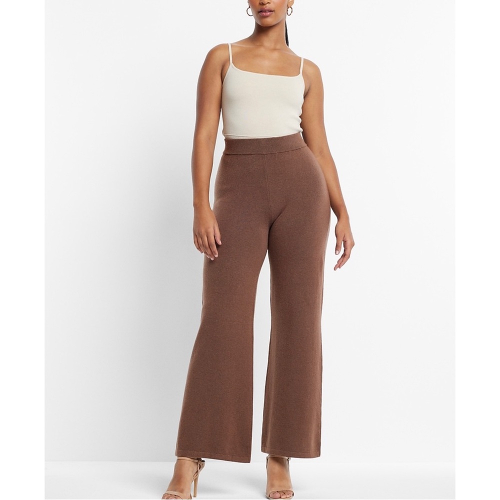 EXPRESS Super High Waisted Supersoft Sweater Wide Leg Pant